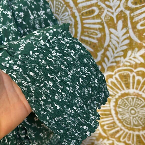 NWT Reformation Pinto Floral Long Sleeve Square Neck Top in Parsley size 2X - Picture 5 of 11